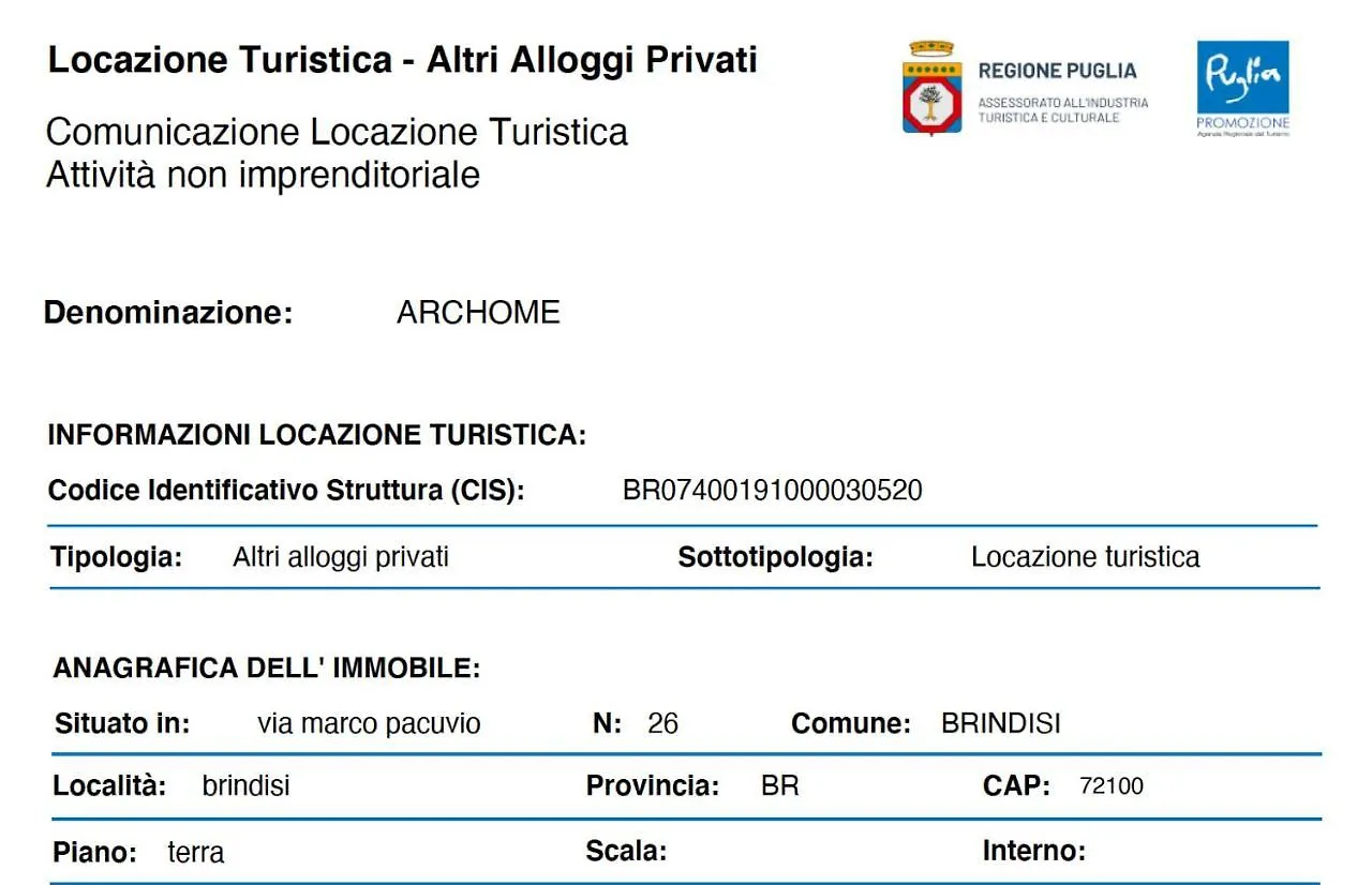 Holiday home Archome Luxury Apartment Brindisi